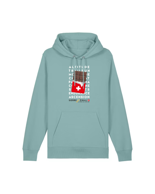 HOODIE CHOCOLAT TEAL MONSTERA UNISEXE