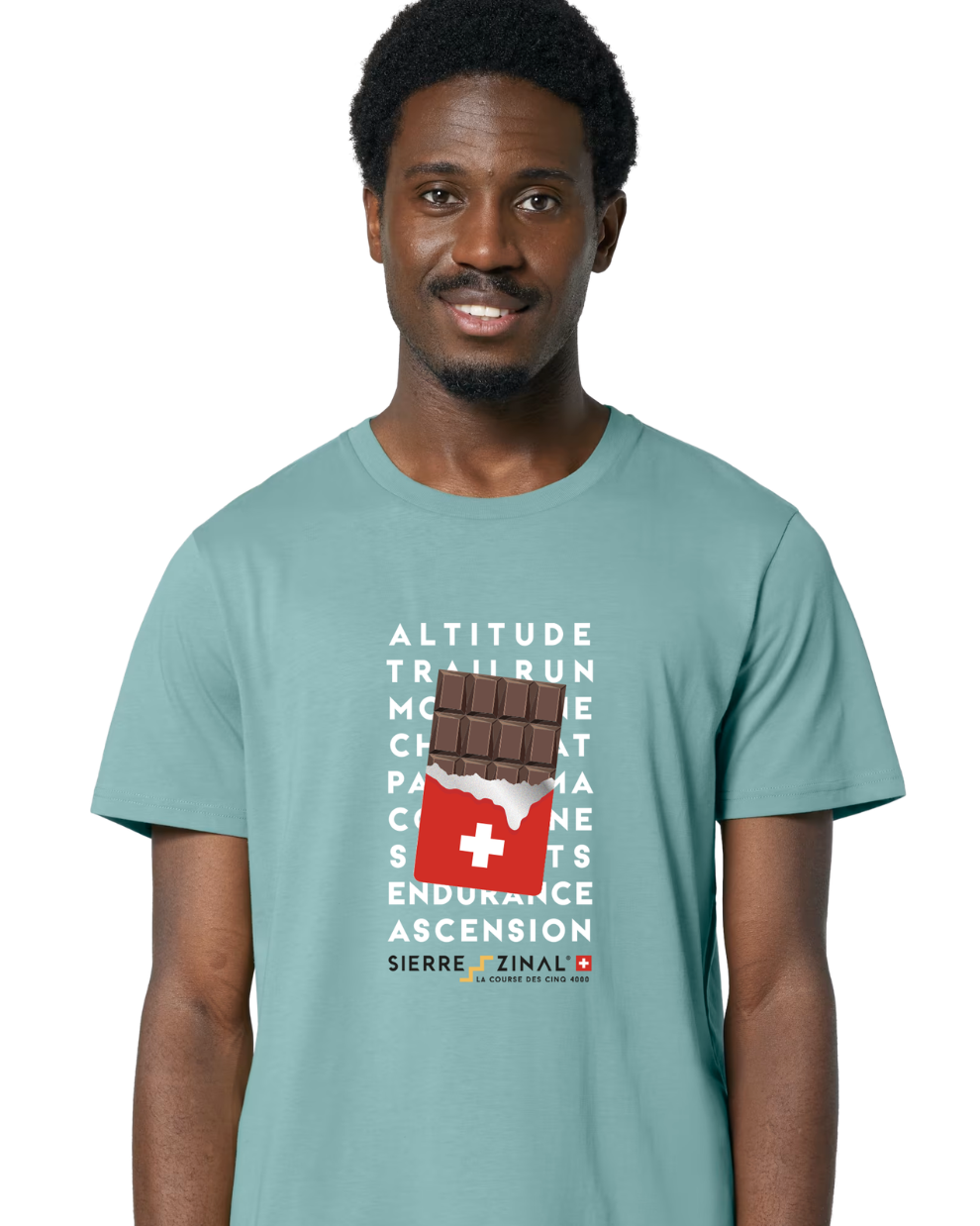 T-SHIRT CHOCOLAT TEAL MONSTERA UNISEXE