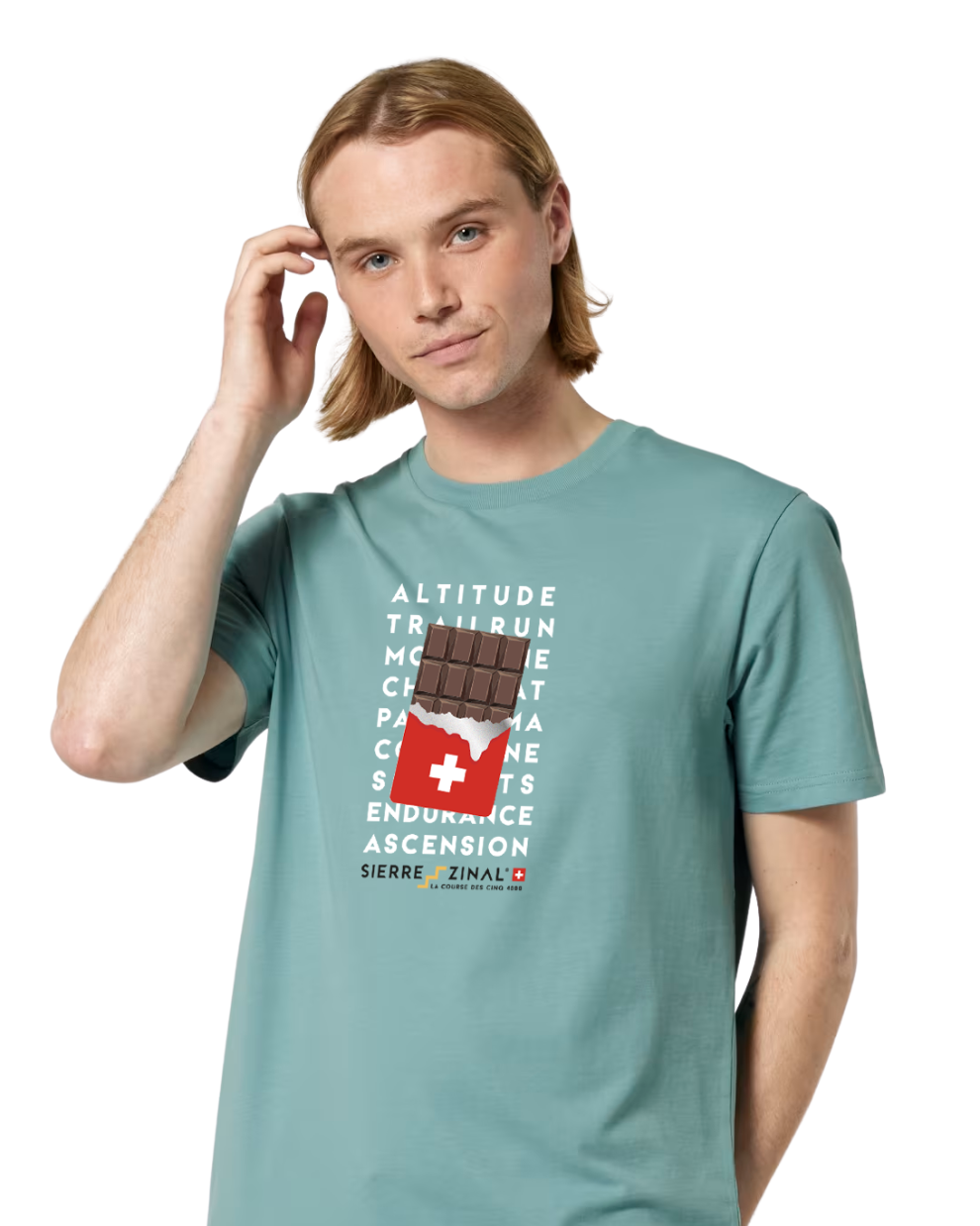 T-SHIRT CHOCOLAT TEAL MONSTERA UNISEXE