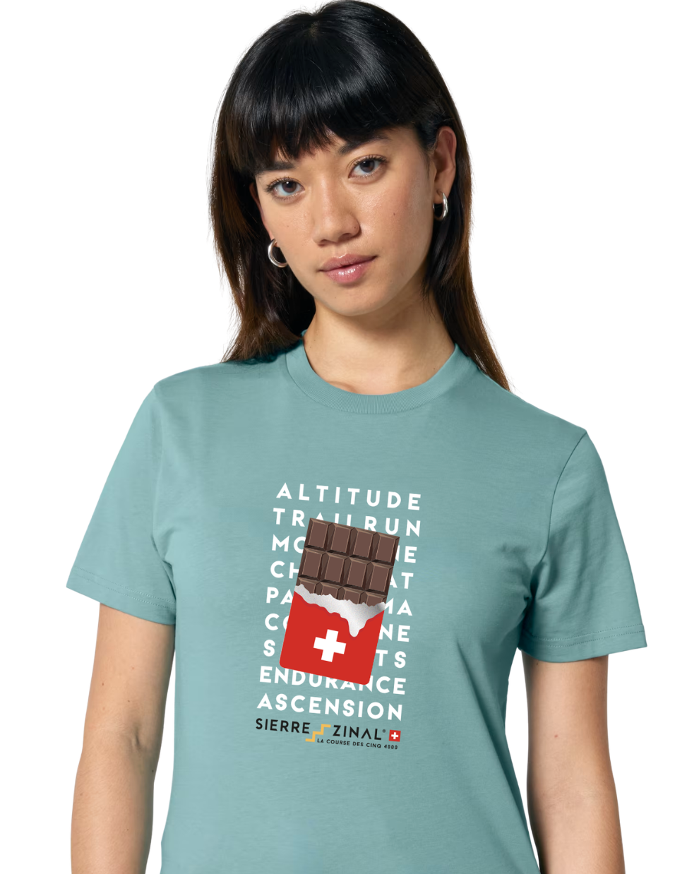 T-SHIRT CHOCOLAT TEAL MONSTERA UNISEXE