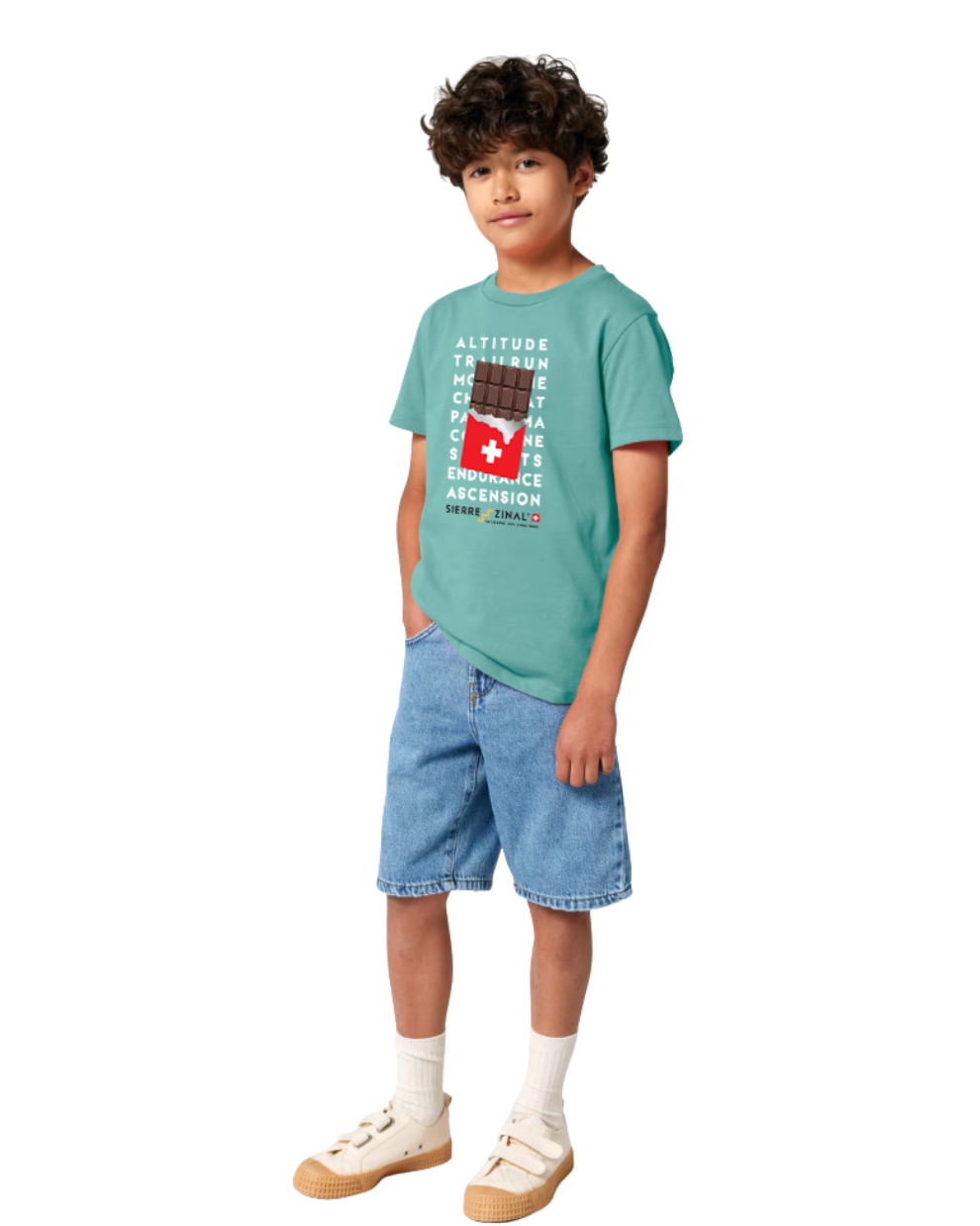 T-SHIRT TEAL MONSTERA ENFANTS